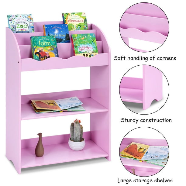 Ghp 24 5 X11 X35 5 Pink Mdf Bedroom Kids Bookshelf W 3 Tier