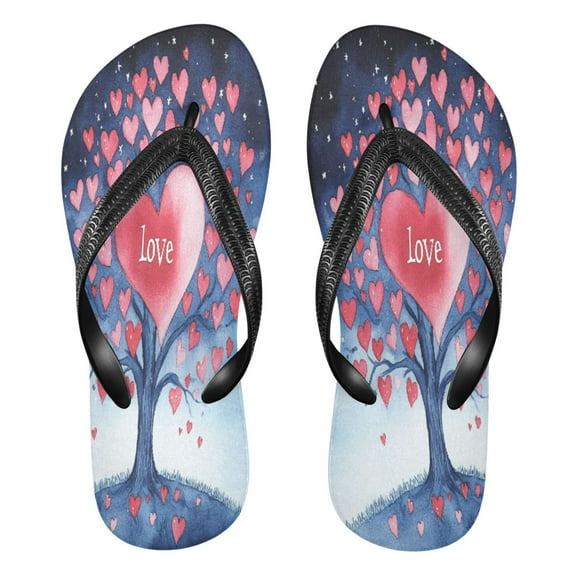 YAZAOOSummer Flip Flops Creatively Heartfelt Tree Of Love Simple Beach Sandals