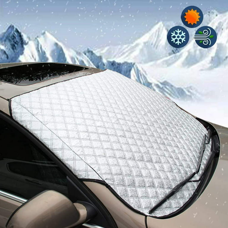 Hometimes Car Windshield Cover, Heavy Duty Ultra Thick Protective  Windscreen Cover - Snow Ice Frost Sun UV Dust Water Resistent - Pefect Fit  for Cars SUVs All Years Summer/Winter 