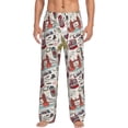 thumbnail image 2 of Picia London Landmark1 Mens Soft Woven Cotton Elastic Waistband Sleep Pajama Pant Lounge Sleep Pant With Pockets And Drawstring-Large, 2 of 9