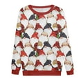 thumbnail image 3 of Chandail en Molleton de Noël pour Femmes Veste Mi-Longue Imprimée Mode Pull Col Rond Chaud Pull de Vacances Xmas Cardigan à Manches Longues, 3 of 4