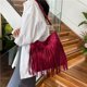 thumbnail image 5 of Bolso de hombro con borlas para mujer bolso de mano con flecos de piel de ante bolso de compras femenino, 5 of 9