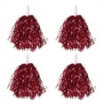 thumbnail image 2 of 24Pcs Cheerleading Pom Poms Metallic Foil Cheer Pom Poms with Plastic Handle for Adults Kids Cheerleaders Party Red, 2 of 8
