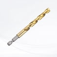 thumbnail image 3 of Uxcell Brad Point Drill Bits Dia 9mm/0.35" HSS 1/4" Hex Shank Drill, Gold, 3 of 7