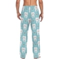 thumbnail image 4 of FREEAMG Cute Cartoon Teeth Pajama Pants for Men, Men's Separate Bottoms, Pure Cotton Comfortable Lounge Pants for Men（265）, 4 of 7