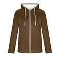 thumbnail image 4 of Mrmaere Men's Hooded Zip-Up Jacket Lined Adjustable Drawstring Warm Outerwear for Daily & Leisure Wear Brown XXXL, 4 of 5