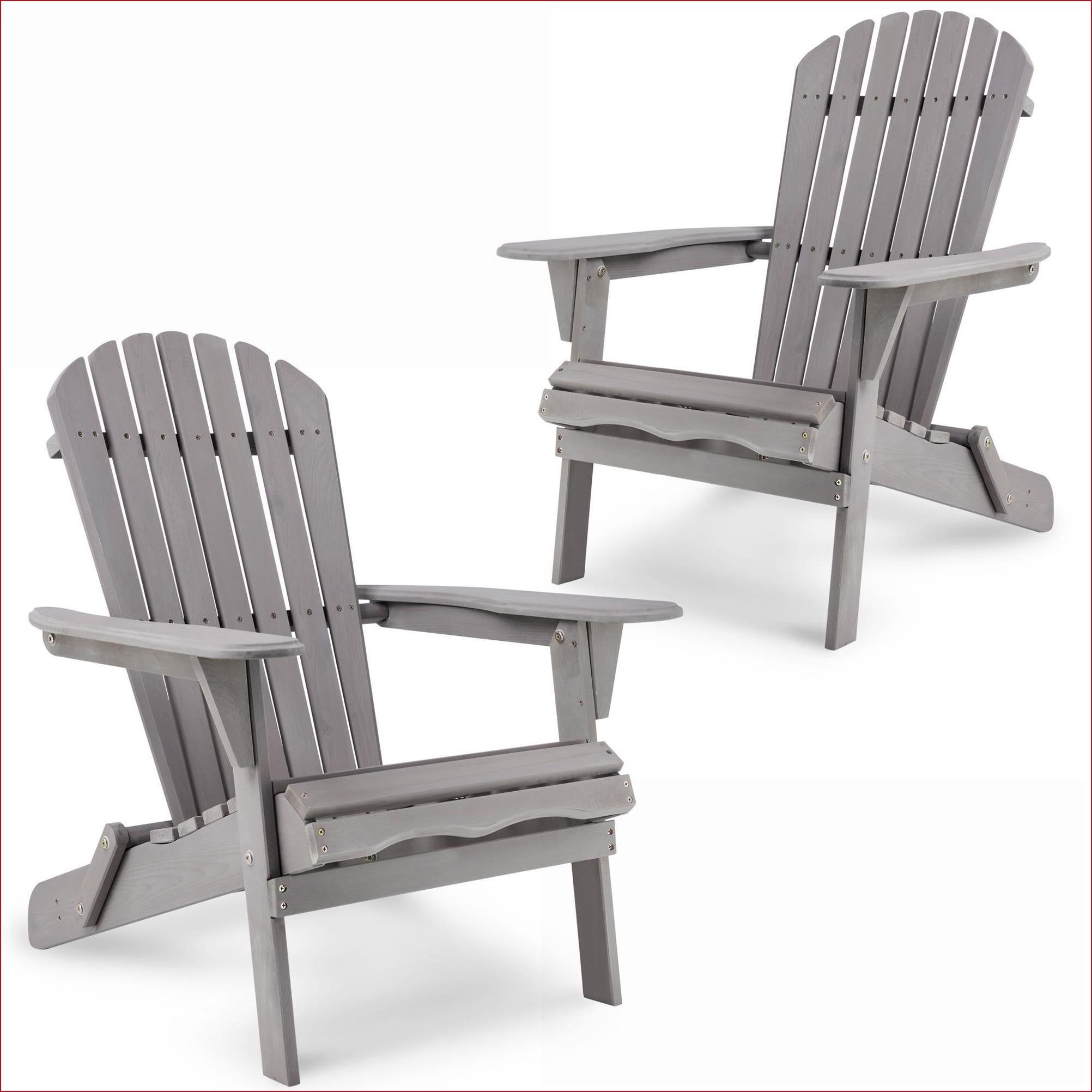 Outdoor Adirondack Chairs | Set of 2 Folding Classic for Patio Lawn Backyard Deck | Slate Gray | Solid Wood