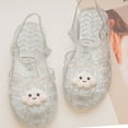 thumbnail image 5 of CYRBOKO Little Girls'Jelly Sandals, Soft Soled 2025 Closed Toe Beach Flat Shoes White Size 11.5(Little Kids), 5 of 5