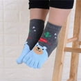 thumbnail image 4 of 5 Pairs Toddler Baby Girls Boys Cotton Hosiery Toe Socks Cute Kids Cartoon Animal Five Fingers Crew Ankle Socks, 4 of 6