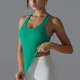 thumbnail image 6 of Mittory Women Ribbed Workout Crop Tops with Built in Bra Yoga Racerback Tank Top Tight Fit, 6 of 8