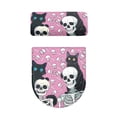thumbnail image 5 of HELLHERO Cat and Skull Pattern Toilet Lid Dust Cover Set with Soft Pack of 2 Toilet Seat Cover Replacement 17x21 Inches for Fits All Toilet Shapes, 5 of 8