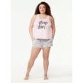 thumbnail image 4 of Joyspun Women's Print Tank Top and Shorts Pajama Set, 2-Piece, Sizes S to 3X, 4 of 5