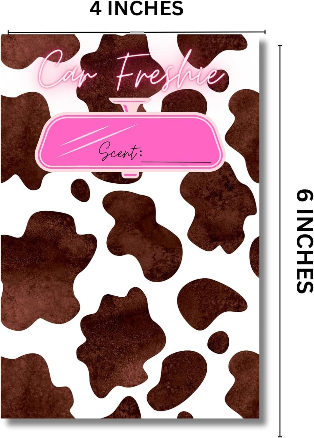 50-Pack Cow Print Car Freshie Insert Cards – 5.5x8.5" Cardstock For 6x9" Scent Bags - View #12