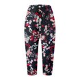 thumbnail image 4 of Fshinging Womens Sweatpants Casual Solid Pockets Elastic Belt Waist Mid Long Length Plus Size Trousers, 4 of 5