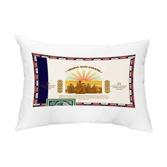 Simply Daisy, 14" x 20" Cigar Box Front Navy Blue Abstract Decorative Outdoor Pillow