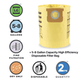 thumbnail image 4 of Shop Vac Type H - Shop-Vac 5-8 Gallon* High Efficiency Disposable Filter Bags (2 pack), 4 of 9