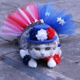 thumbnail image 6 of Clearance! Antqov 4th of July Pet Costume Independence Day Accessories, Red Blue & White Skirt Birthday Paw Print Bandana Hat Bowtie USA Flag for Cats Pet Party Supplies, 6 of 9