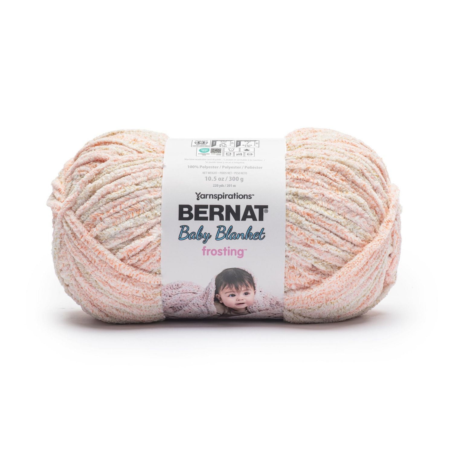 Bernat® Baby Blanket Frosting™ #6 Super Bulky Polyester Fil, 10.5oz/300g 220 Yards BABY BLANKET FROSTING FIL