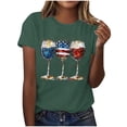 thumbnail image 2 of Mifsaly American Flag Shirt Women Crewneck Short Sleeve Cotton Tops Summer Casual Wine Glass Graphic T Shirts Daily Wear Versatile Patriotic Summer Fashion Tees S, 2 of 6