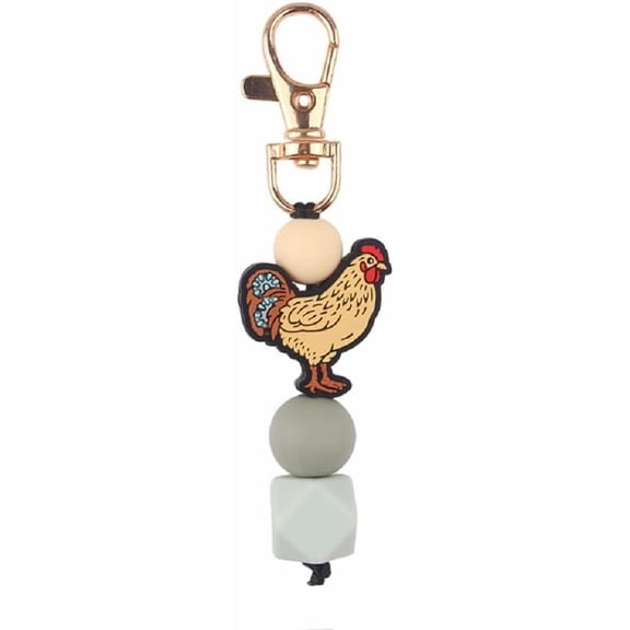 Chicken Keychain Silicone Keyring Party Favors Cute Gifts Animal Keychains for Women Men Chicken Lovers Gifts