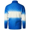 thumbnail image 4 of ZKCCNUK Men's Autumn And Winter New Youth Men's Gradient Printing Pullover Sweater Color Matching Turtleneck Warm Sweater Base, 4 of 6