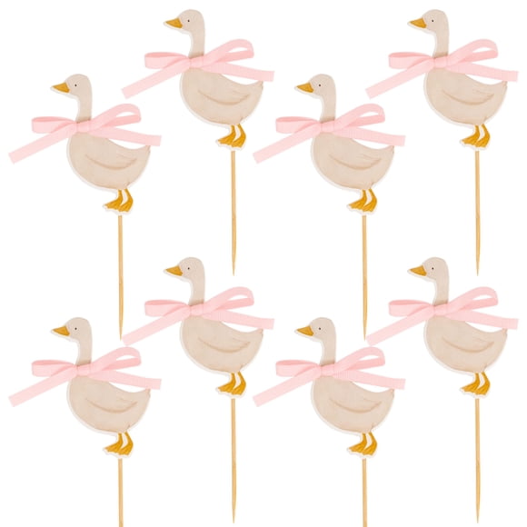 Adornos para magdalenas Raoformi Silly Goose Pink Gingham x8