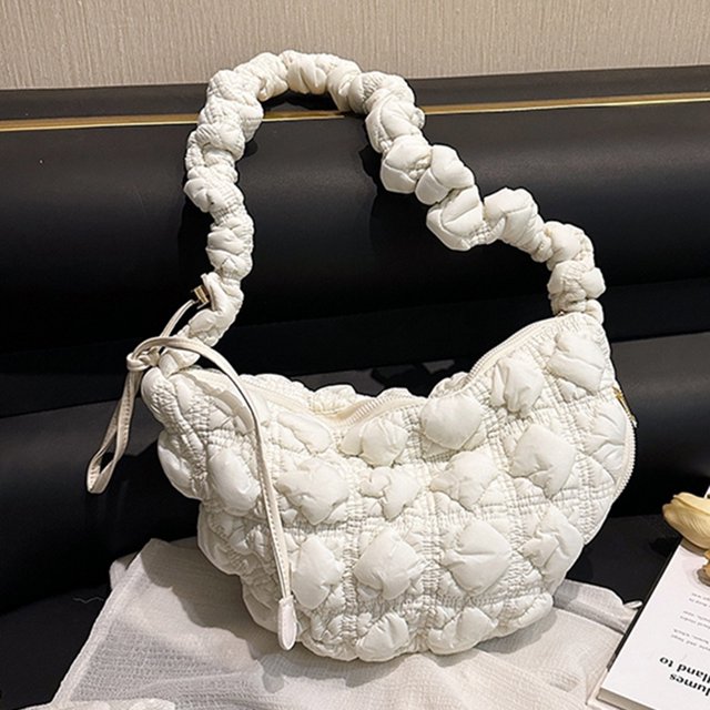 Bolsas de vagabundo para mujer, bolsa de pecho de ocio acolchada coreana, bolso de mano (beige) Sywqhk Para Estrenar