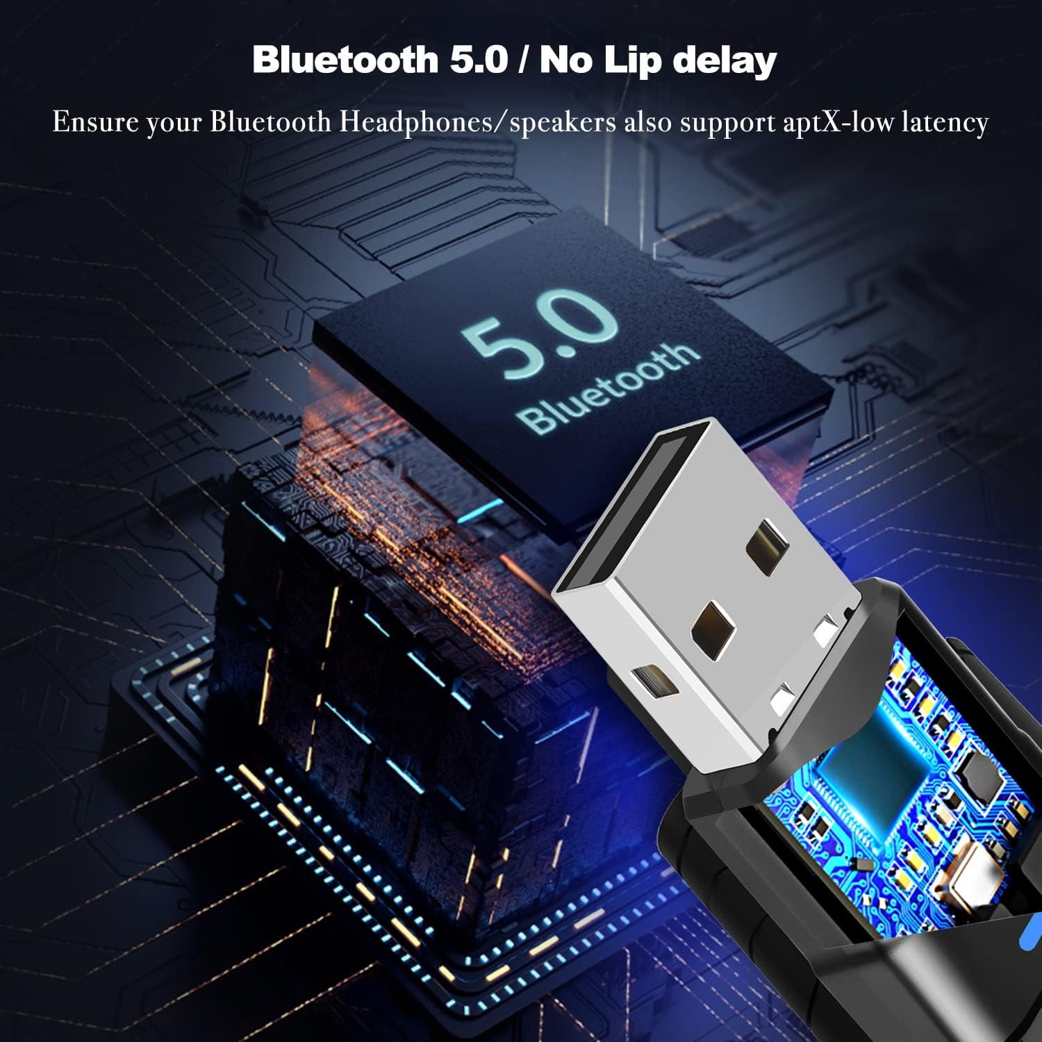 Bluetooth Audio Adapter for PS5 - Uberwith Bluetooth Dongle 5.0 Adapter for PS5/PS4/Windows 10/8/7/XP Compatible with Airpods, Headset, Speaker - USB Bluetooth 5.0 Dongle