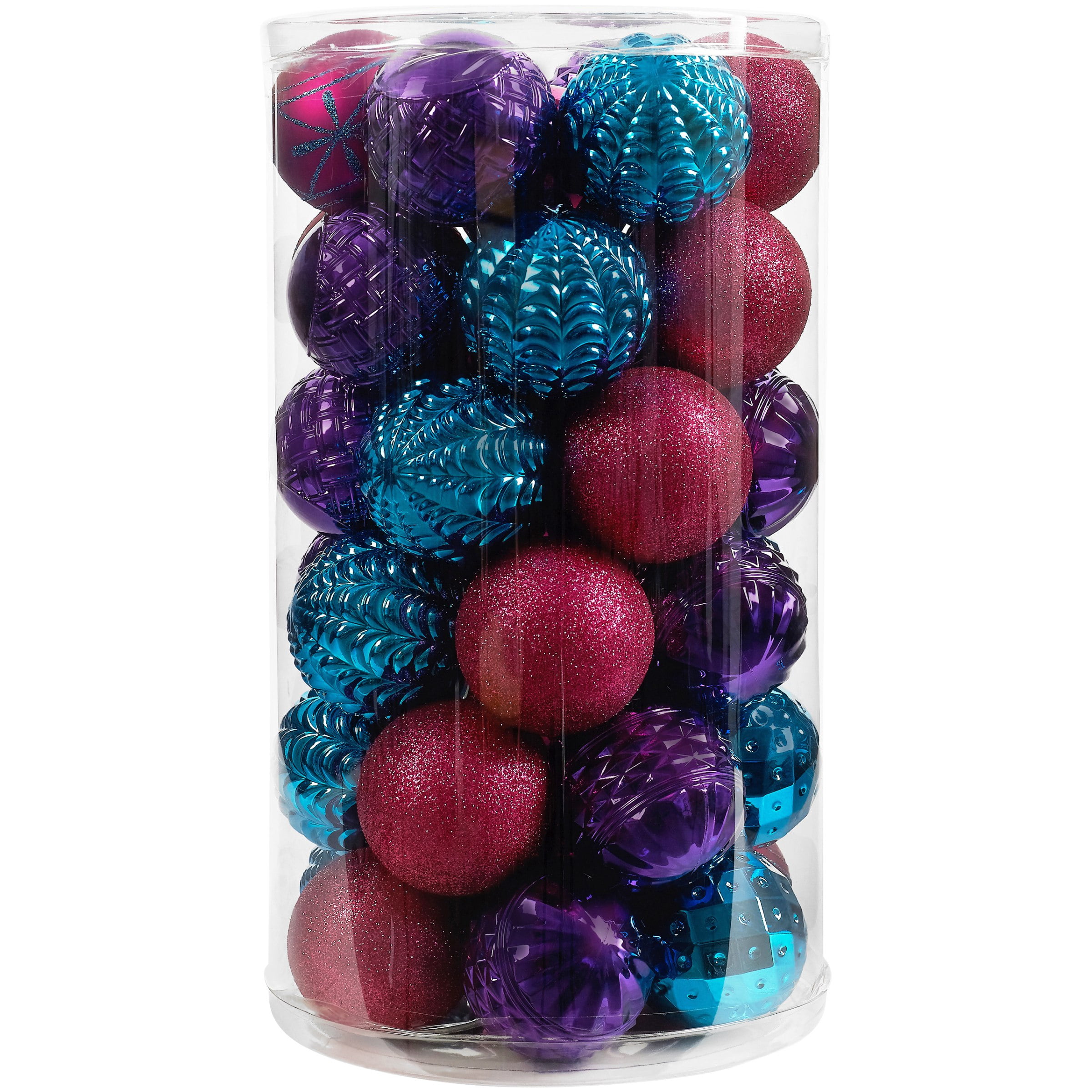 Holiday Time 41-Piece Shatterproof Ornament Set, Dark Teal, Purple &  Fuchsia - Walmart.com