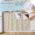 thumbnail image 5 of Beige Baroque Cabinet Curtain 32"Wx55"L, Dustproof Pantry Door Curtain with Self Adhesive Tape, Farmhouse Scroll Floral Pattern Art Tall Storage Cover Privacy Drape for Bathroom Kitchen Laundry Room, 5 of 9