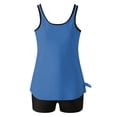 thumbnail image 4 of Womens Flowy Tankini Tops Modest Bathing Suit Loose Fit Two Piece Swimsuit Scoop Neck Swim Tops High Waisted Bottom, 2XL, 4 of 7