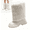 White, variant on Willtoo Girls Mid Calf Boots Winter Round Toe Slip On Fuzzy Snow Boots Fashion Casual Cold Weather Walking Shoes for Daily Wear