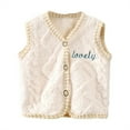 thumbnail image 1 of 0-6T Toddler Baby Boys Girls Fleece Button Down Vest Sleeveless Fall Winter Warm Outerwear, 1 of 5