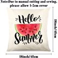 thumbnail image 2 of Summer Decorative Throw Pillow Covers,18x18 Set of 4, Hello Summer Watermelon Pineapple Bicycle Ice-Cream Fruit Pattern Summer Home Decor,Summer Outdoor Couch Cushion Case, 2 of 4