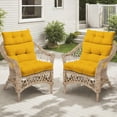 thumbnail image 6 of High Back Patio Chair Cushions Set of 2, Waterproof Fade Resistant Rocking Chair Cushion for Outdoor Patio, Lawn Chair Cushions（Yellow）, 6 of 6