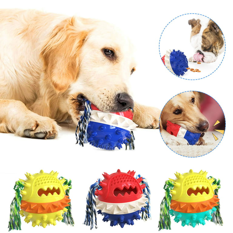 Dog Chew Toys for Aggressive Chewers, 3 Packs Natural Rubber Dog Toys for Large  Dogs, Dog Balls Treat Dispensing Dog Puzzle Toys, Large Interactive Dog Toys  in 2023