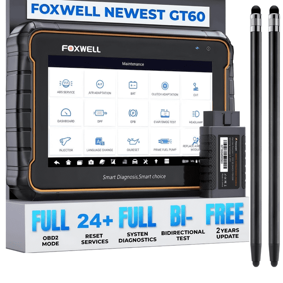 FOXWELL GT60 Car Bidirectional OBD2 Scanner & 2PCS S/t/y/l/u/s Kits