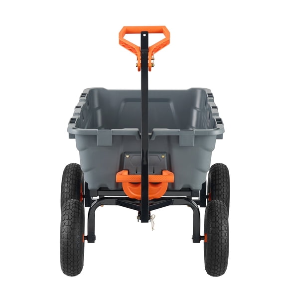 VEVOR Garden Cart, Durable Poly Dump Cart with Simple Assembly Steel Frame, Versatile Dump Wagon with Dual-Function Handle, 6.48 cu.ft Utility Barrow 1200 lbs Load, 13 inch Wheels