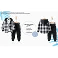 thumbnail image 3 of Boys' Clothing Sets Toddler Boy Plaid Hooded Shirt 2 Piece Outfit: Button Front Toddler Hoodie & Sweatpants Set (2-7 years), 3 of 11