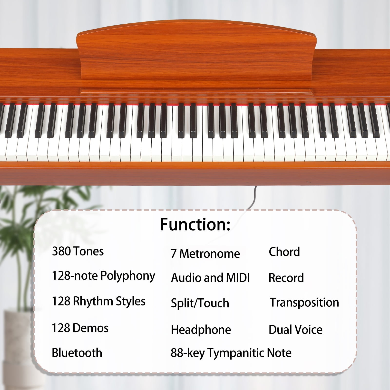 Ktaxon 88 Key Keyboard Piano Weighted Action Electronic Keyboard, Digital Piano with 3-Pedal Unit, Removable Music Stand, Stereo Headphone, Retro Dustproof Cloth and MIDI Connection