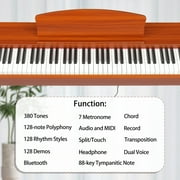Ktaxon 88 Key Keyboard Piano Weighted Action Electronic Keyboard, Digital Piano with 3-Pedal Unit, Removable Music Stand, Stereo Headphone, Retro Dustproof Cloth and MIDI Connection