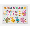 thumbnail image 1 of Easter Bath Mat, Spring Season Holiday Themed Colorful Cartoon Bunnies Chicks and Eggs Illustration, Non-Slip Plush Mat Bathroom Kitchen Laundry Room Decor, 29.5 X 17.5 Inches, Multicolor, Ambesonne, 1 of 2