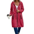 thumbnail image 5 of Wowcloth Women's Solid Color Hooded Jacket with Zipper Pockets and Drawstring, Long Sleeve Casual Fashion Outerwear for Daily Wear, 5 of 6