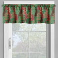 thumbnail image 2 of Ambesonne Christmas Window Valance, Tree Pines Swirl Dot, 54" X 18", Dark Coral Dark Green, 2 of 5