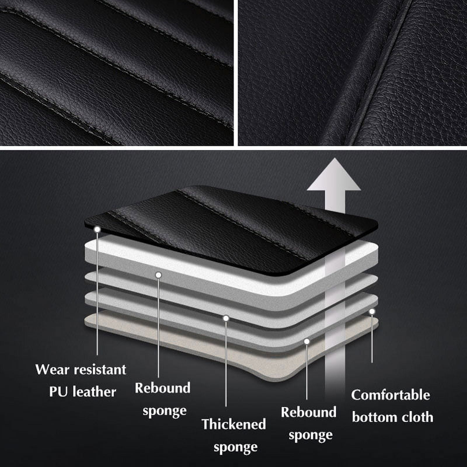 8sanlione Leather Car Seat Cover, Car Front Seat Cushion/Protector,  Breathable Comfort Automotive Seat Cover, Compatible with Most Cars,  Vehicles