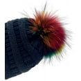 thumbnail image 1 of Pompon en Fourrure de 5 Pouces de Diamètre avec Bouton-Pression pour Bonnet Tricoté (Coloré), 1 of 6