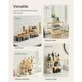 thumbnail image 3 of Cabinet Organizer Shelf, Set of 2 Kitchen Counter Shelves, Kitchen Storage, Spice Rack, Stackable, Expandable, Metal and Engineered Wood, Ink Black and Heather Greige UKCS020X02, 3 of 15