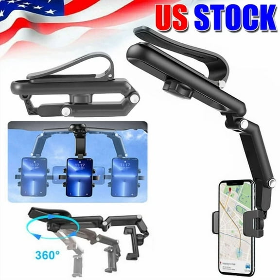 1080° Rotatable And Retractable Car Phone Holder Multifunction Car Cradle Clip