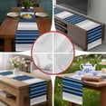 thumbnail image 5 of Burlap Table Runner 36 Inches Long, Modern Gradient Blue Gray Stripes Non-Slip Kitchen Table Runners for Dining Room Everyday Use Party Table Decorations Ombre Abstract Minimalist, 5 of 9