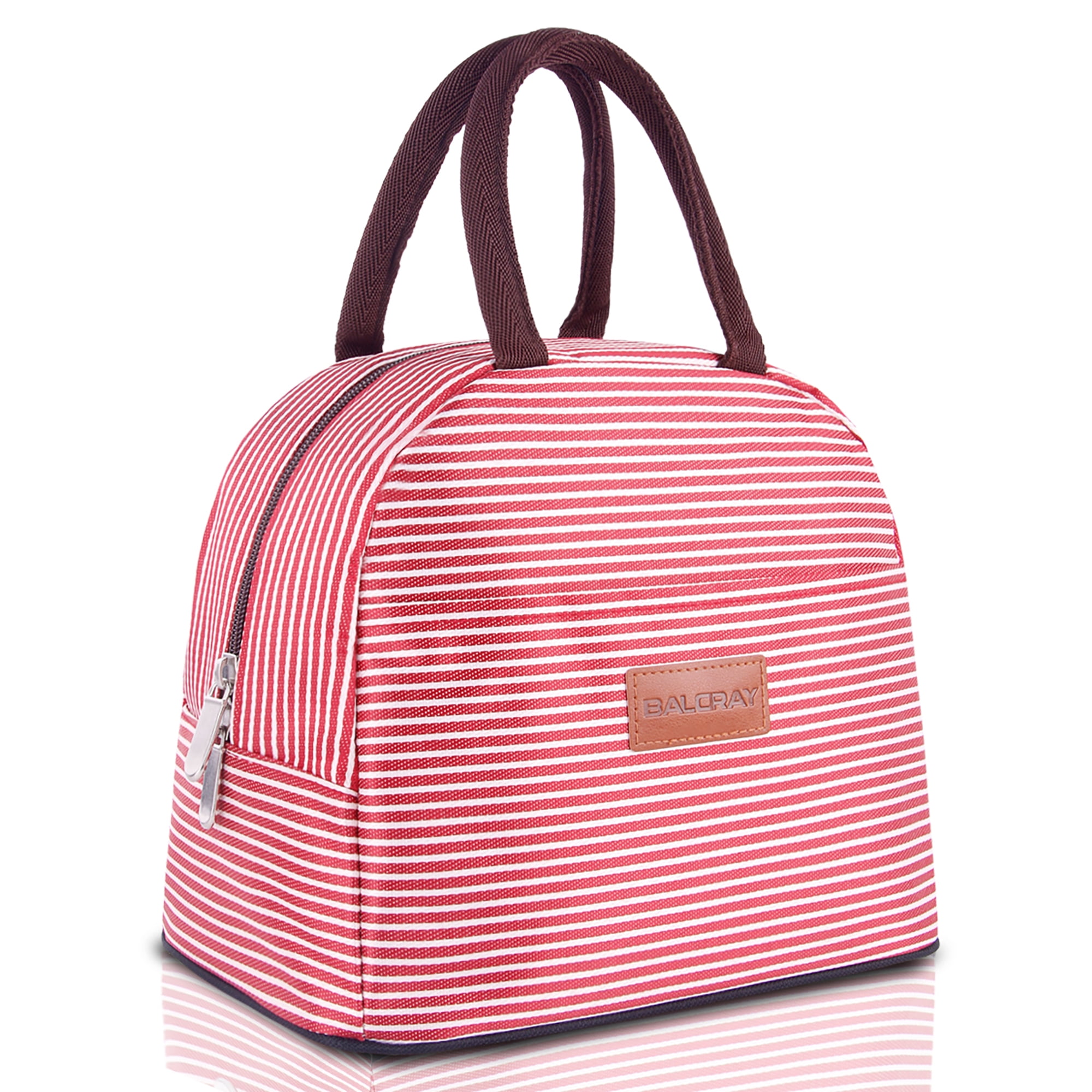 Tote Champion Insulated Lunch Bag Pink and Gray Lunch Box